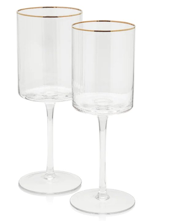 Gold Rim Optic Wine Glasses - #Perch#