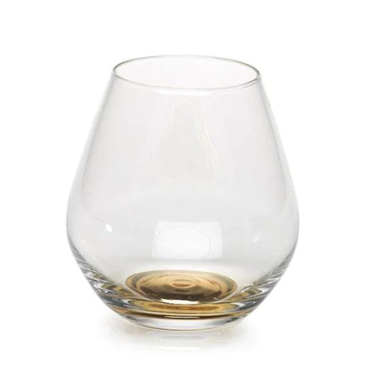 Golden Base Stemless Wine Glass - #Perch#