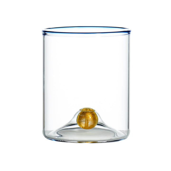 Golden Globe Blue Rim Wine Glasses - #Perch#