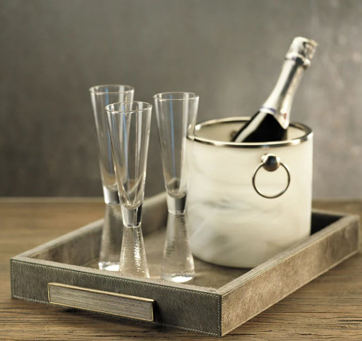 Hammered Stem Livogno Champagne Flutes - #Perch#