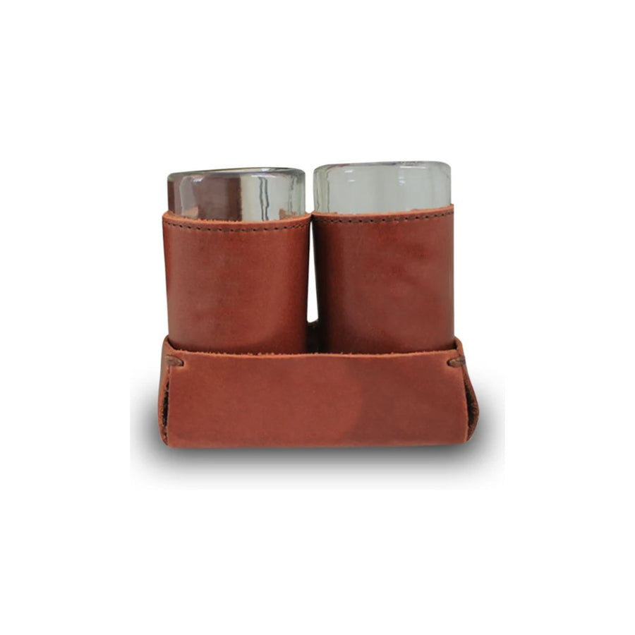 Hand Tooled Leather + Shot Glasses - #Perch#