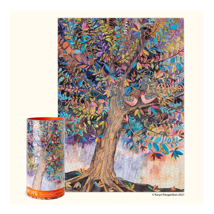 Illumination Tree Gold Foil Puzzle - 1000 Piece - #Perch#