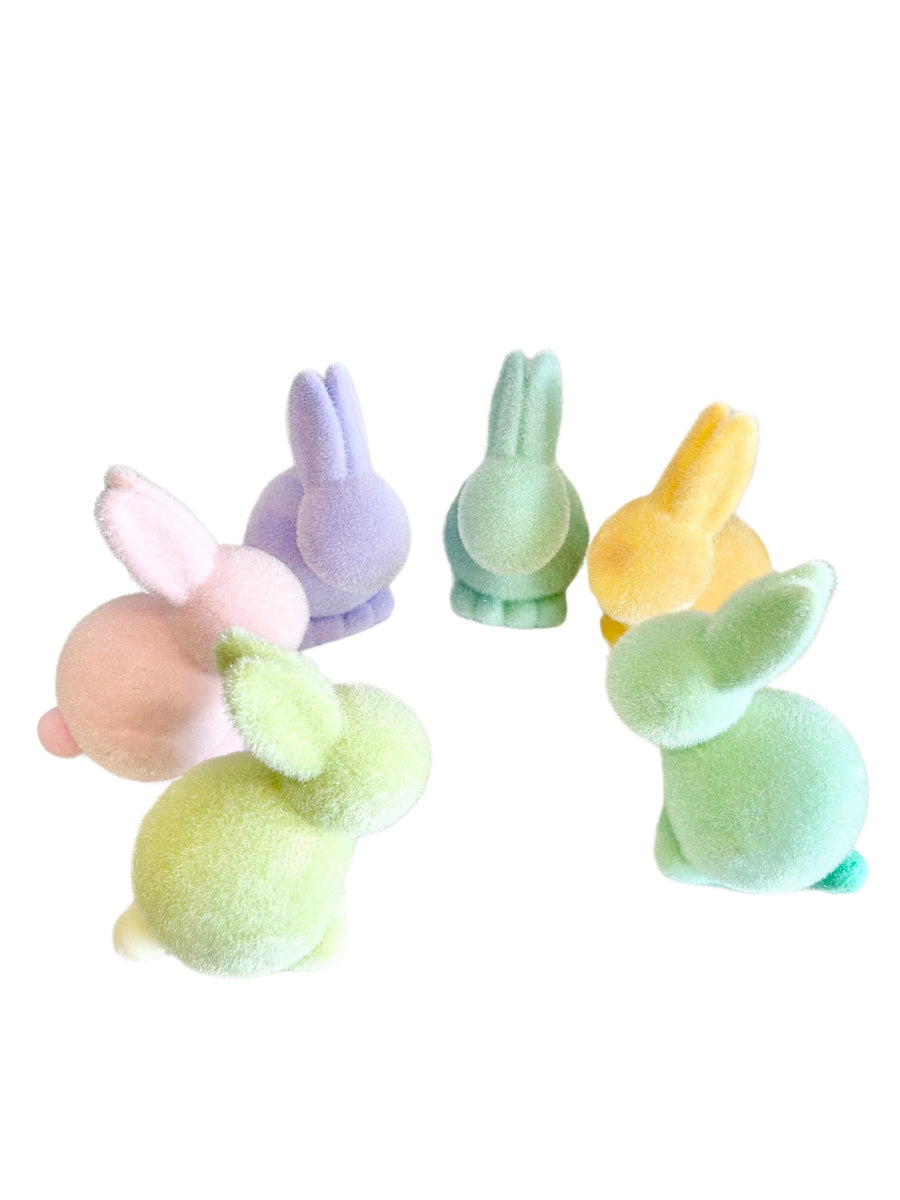 Large Flocked Seated Bunny - #Perch#