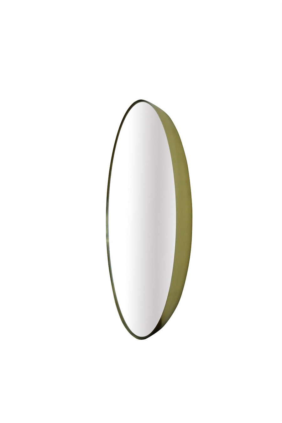 Large Round Antique Brass Mirror - #Perch#
