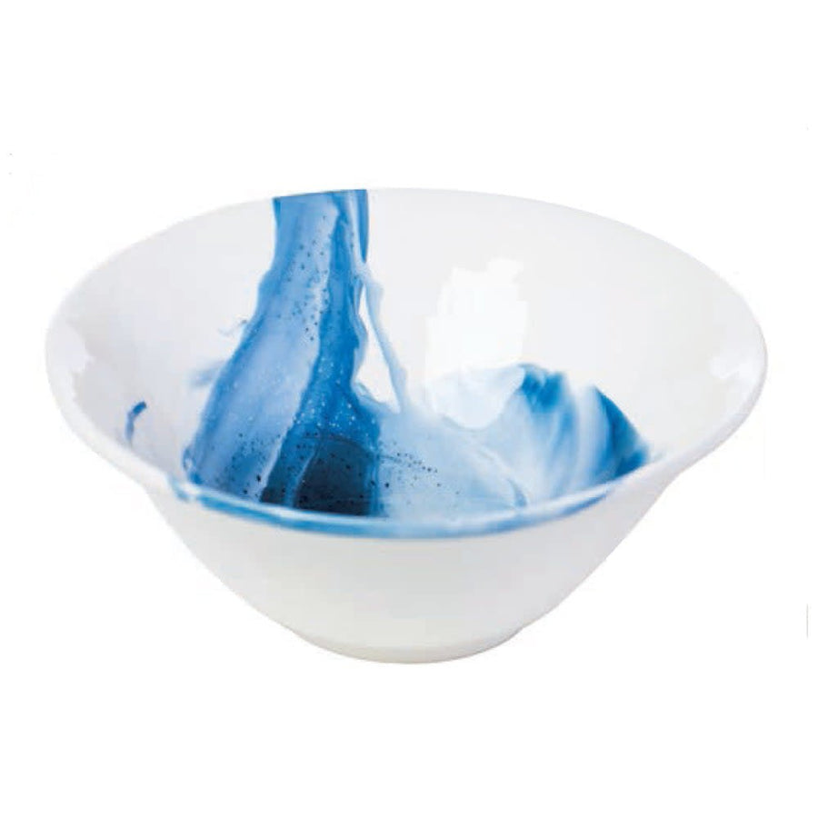 Large Splash Blue + White Serving Bowl - #Perch#