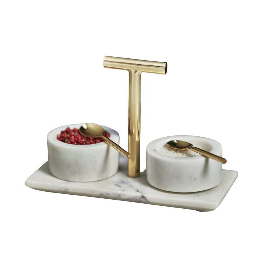 Marble Condiment Bowls With Spoons Set - #Perch#