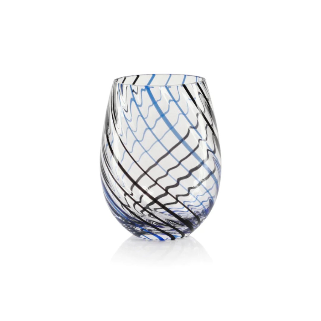 Marina Swirl Stemless All Purpose Drinking Glasses - #Perch#