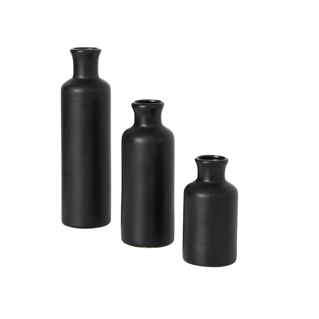 Matte Black Bottle Vase - #Perch#