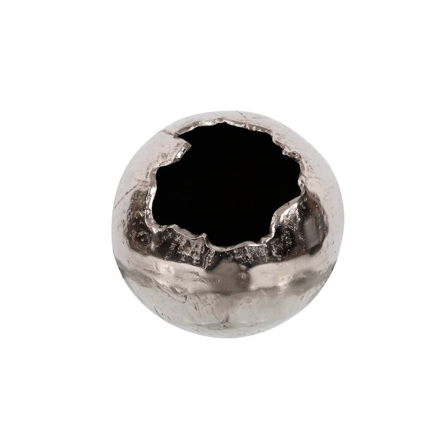 Nickel Aluminum Cracked Ball Vase - #Perch#