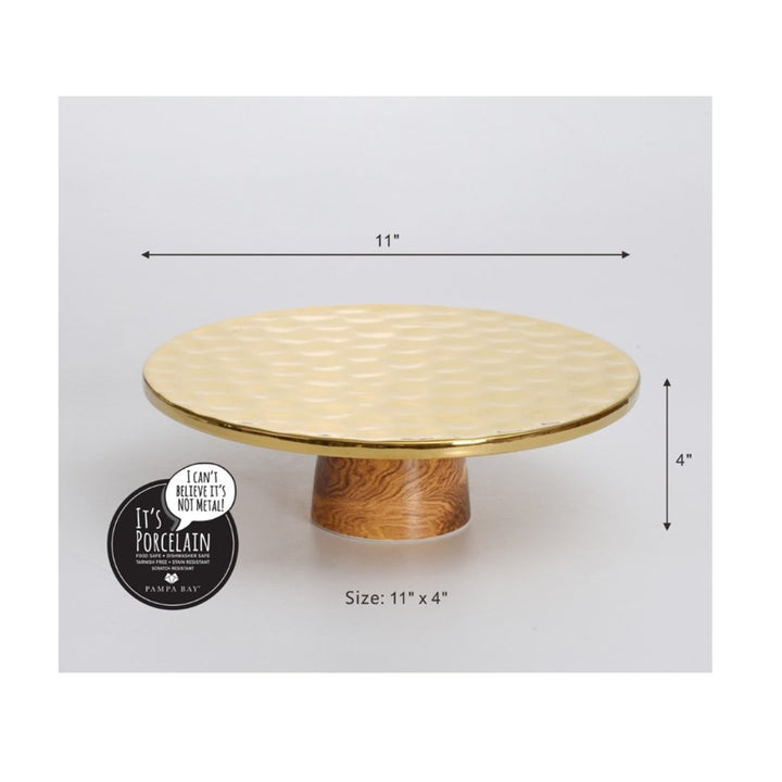 Porcelain Wood Look + Gold Cake Stand - #Perch#