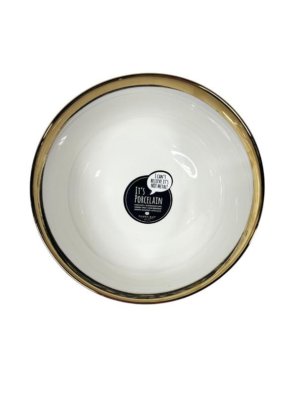 Porcelain Wood Look + Gold Medium Bowl - #Perch#