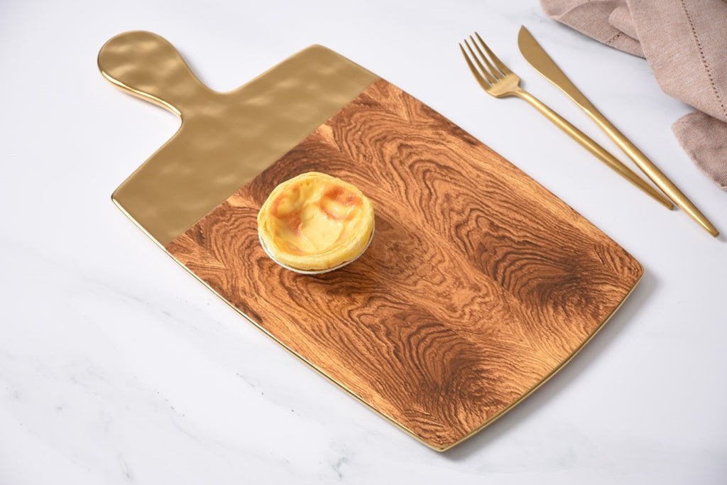 Porcelain Wood Look + Gold Serving Board - #Perch#