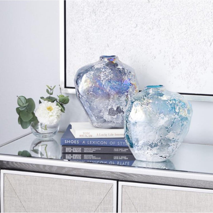 Shades of Blue Blown Glass Vases - #Perch#