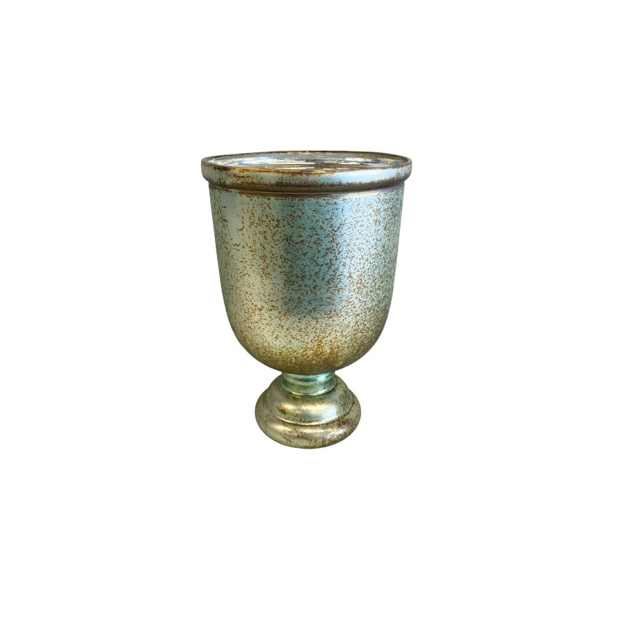 Short Antique Green Glass Vase - #Perch#