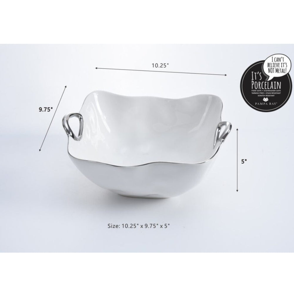 Silver Handle Large Square Bowl - #Perch#