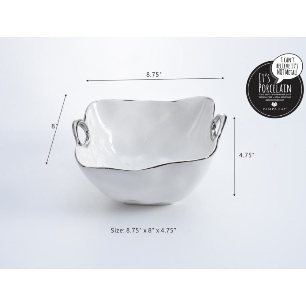 Silver Handle Medium Square Bowl - #Perch#