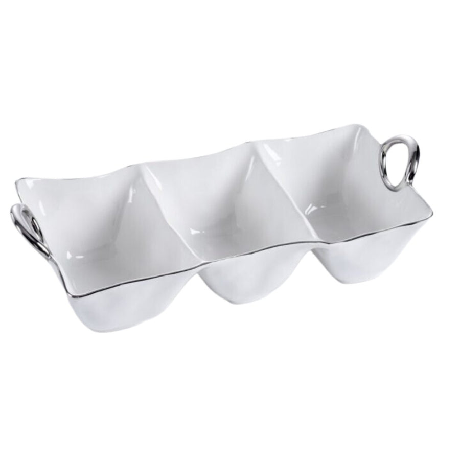 Silver Handle Three Section Server - #Perch#