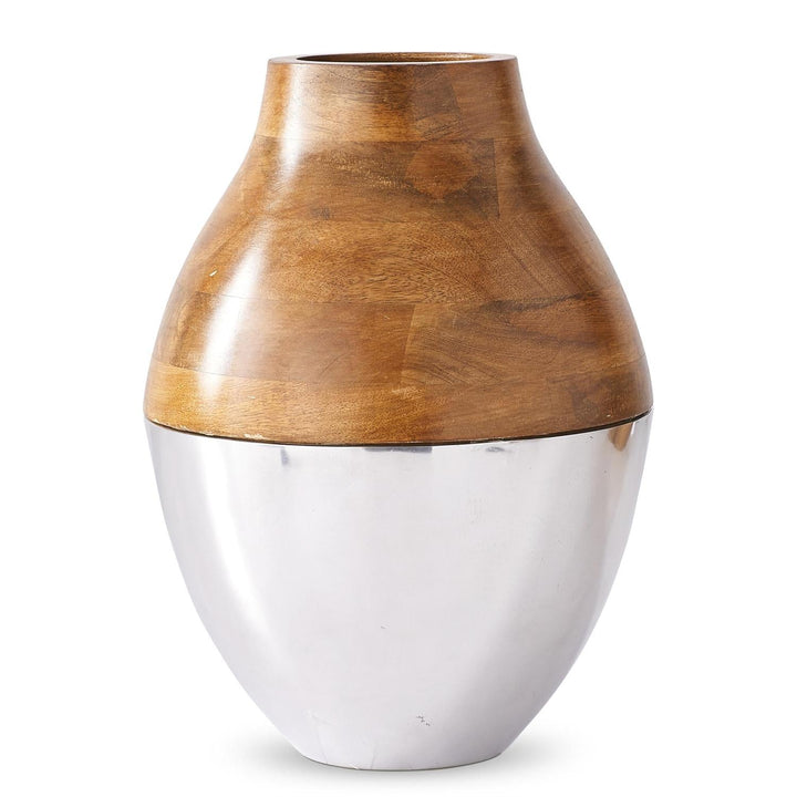 Silver Metal and Wood Vases - #Perch#