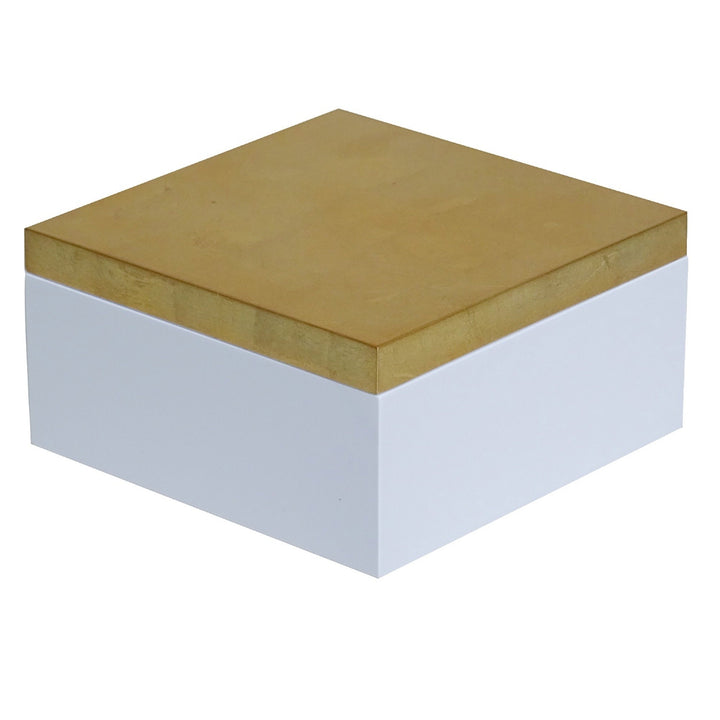 Small Square Box with Gold Leaf Lacquer Lid - #Perch#