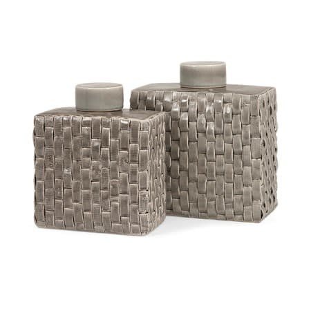 Sophie Woven Ceramic Lidded Containers - #Perch#