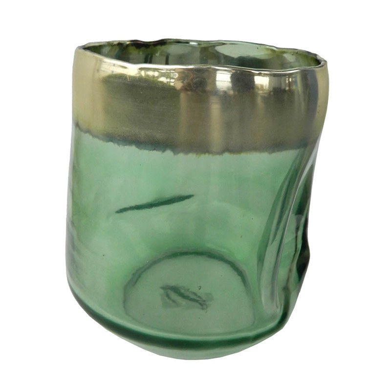 Teal Glass Candle Holder - #Perch#