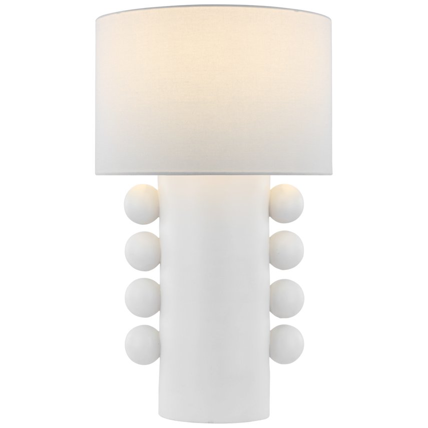 Tiglia Tall Table Lamp In Plaster White With Linen Shade - #Perch#