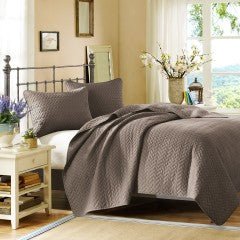Velvet Touch Coverlet Set - Queen - Taupe - #Perch#
