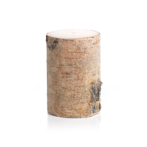 North Star Frosted Bead Birchwood Candle- Large