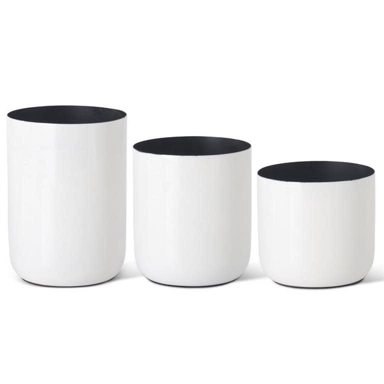 White Enamel Metal Pots - #Perch#