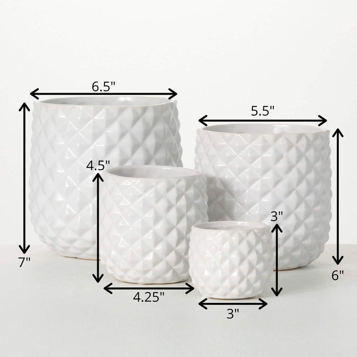 White Faceted Planters - #Perch#