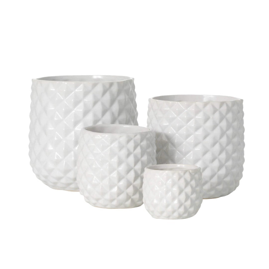 White Faceted Planters - #Perch#