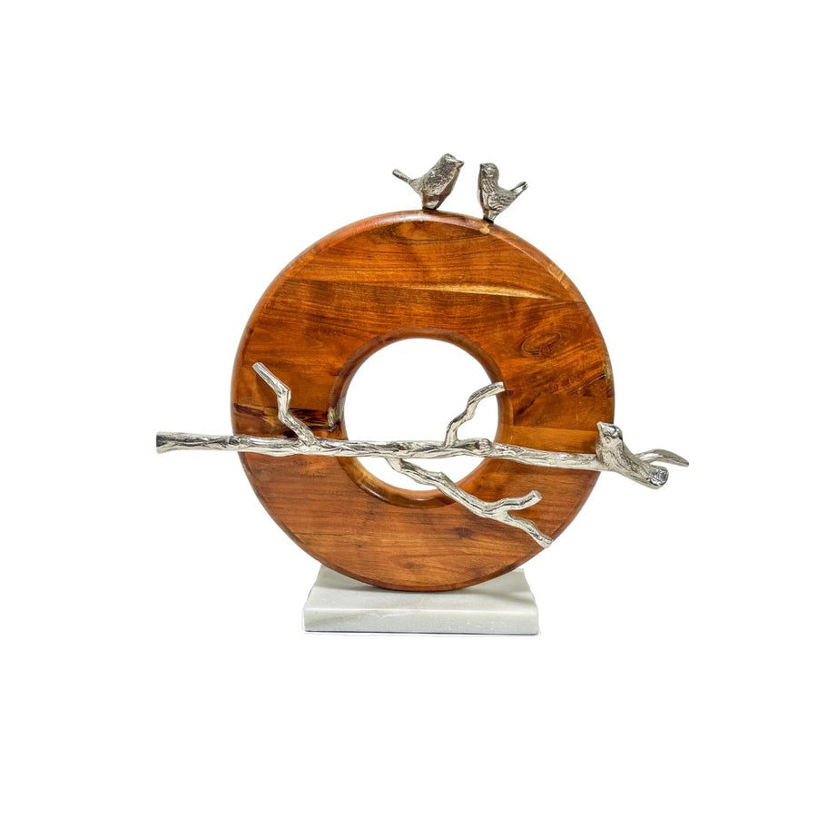 Wood & Aluminum Bird Sculpture - #Perch#
