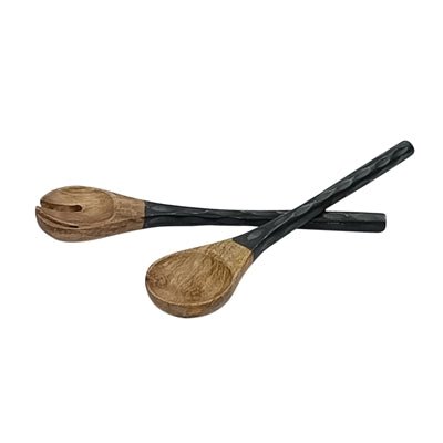 Wooden Carved Salad Servers - #Perch#